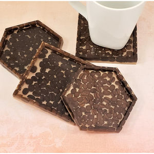 Multi Design Brown Color Coasters Customized Tabletop Decoration Trending Drink Ware Mat and Pads <b>Glass</b> Holder Functional - Product Image 1