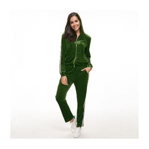 Logo personnalisé jogging pour femmes sweats à fermeture éclair entraînement plaine femmes survêtements coton polaire plaine fermeture éclair survêtements - Product Image 3