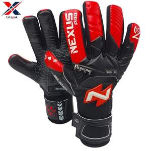 Gants de gardien de but de football unisexes pour adultes de haute qualité, en cuir imperméable, avec sangle de poignet réglable et fermeture auto-agrippante - Product Image 4