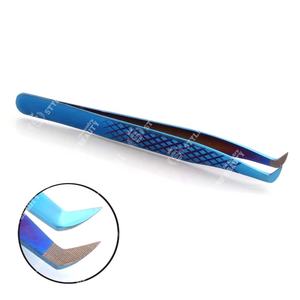 Pince à épiler en forme de L de volume 3D de haute qualité pince à épiler d'extension de cils en acier inoxydable avec poignée en diamant et pointe en fibre - Product Image 3