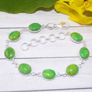 Bracelet tennis en argent fin 925 fait main avec pierre de jade, bijoux en argent 925 estampé, cadeau tendance pour femmes - Product Image 5