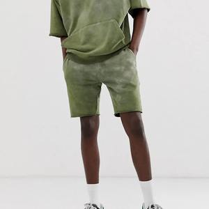 Offre Spéciale survêtement d'été pour hommes élégant coton lavé à l'acide Logo personnalisé respirant poids lourd deux pièces ensemble-t-shirt et short - Product Image 4