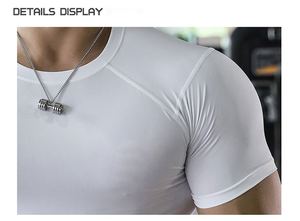 T-shirts de gymnastique d'entraînement athlétique personnalisés en gros pour hommes décontracté 90% polyester 10% spandex flanelle de fitness sans col à séchage rapide - Product Image 3