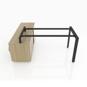 Patas de Escritorio Ejecutivo Minimalistas para Oficina con Estructura Triangular de Acero de 1400x700mm y Base de Gabinete Enlazable - Product Image 2