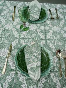 Nappe imprimée de bloc de main indien, nappes imprimées de bloc bleu, nappe de toile bleue de rectangle de longueur de plancher, couverture bleue - Product Image 6