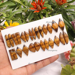 Pendientes de Palma de ojo de tigre para mujer, 60 pares de pendientes, aros, joyería de piedra natural, cabujón, azulejos de ojo de tigre, 1 par de pendientes led - Product Image 5