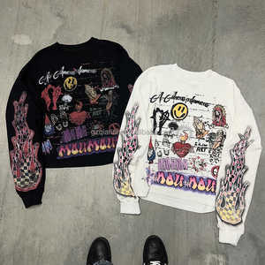 Conception personnalisée et logo sérigraphié graphique poids lourd 100% coton services OEM col rond surdimensionné coupe ample t-shirt unisexe - Product Image 3