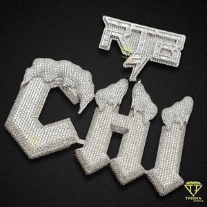 จี้เพชร VVS Lab Grown รูปทรงหยดน้ำ "CHI" พร้อมเครื่องประดับเงินแท้ 925 สไตล์ฮิปฮอป - Product Image 5