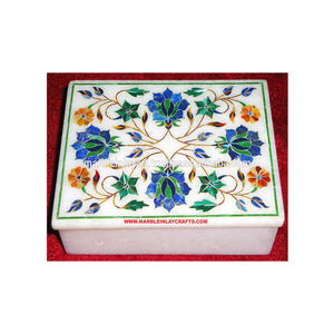 Tous les types de boîtes de rangement de bijoux en marbre blanc pur design luxueux de haute qualité avec incrustation blanche pour les acheteurs au prix d'usine - Product Image 1