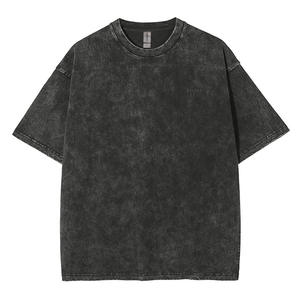 Vente en gros T-shirt ample vintage pour homme, style hip hop, mode urbaine, foncé, sport, streetwear lourd, coupe ample, pour homme - Product Image 3