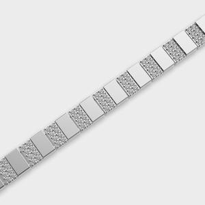 Pulsera de Eslabones Geométricos con Diamantes Cultivados en Laboratorio en Plata de Ley 925 - Product Image 2