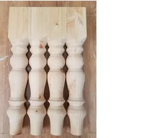 Wood Spindles Unpainted Baluster for Home Sturdy Stair Spindles Best selling wood carved fluted stair parts