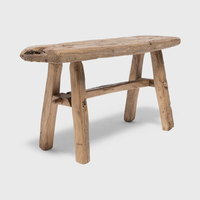 Banc de porte en olivier récupéré, épaisseur 1,5 pouce, style ferme traditionnel, moderne, provincial, chinois, bords irréguliers, pour salon et entrée