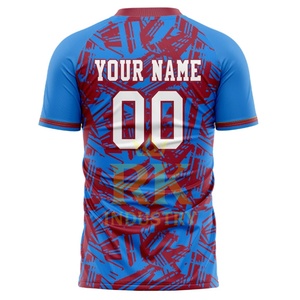 Maillot de football unisexe personnalisé de haute qualité 100% polyester à séchage rapide respirant à manches courtes uniforme de football sublimé nom de l'équipe - Product Image 3