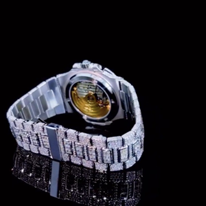 Montre Moissanite approuvée par testeur de diamants | VVS Luxury Iced Out Skeleton Wholesale - Product Image 5