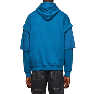 Ropa de calle con logotipo personalizado, Sudadera con capucha de talla grande para hombre, jersey con relieve pesado, sudaderas con capucha de felpa polar - Product Image 4