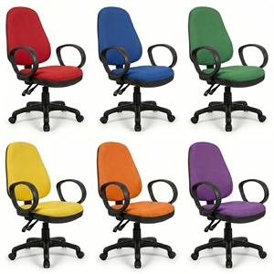 Fabric Office <b>Chair</b> with Fixed Armrests Swivel Base Ergonomic Design for Home Office Use - Product Image 2