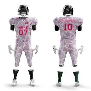 Conjunto de pantalones cortos de Jersey personalizados de poliéster 100% de alta calidad, malla transpirable de talla grande, sin deber, fútbol americano, logotipo de concienciación sobre el cáncer - Product Image 3