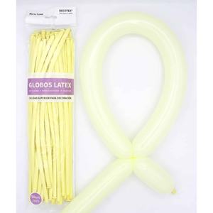 Ballons en latex Decotex 260s Jaune pâle 50 pièces Décoration de fête - Product Image 1