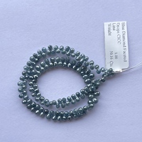 Création de bijoux : Perles de diamants bleus naturels facettés en forme de goutte, 20-30 points, perles briolette, fils noués à la main, bijoux perlés IGI