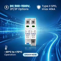 Dispositif de protection contre les surtensions TYPLE TPU7-40 T2 2P DC, ignifuge UL94V-0, 500V/600V/1000V 20kA/40kA, protection des systèmes solaires photovoltaïques