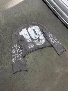 Custom Y2K Vintage Punk Solid Color Embroidered Printed Winter Men's Oversized Fleece <b>100</b>% Cotton Eco-Friendly Casual Hoodie - Product Image 4