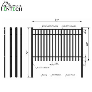Fentech Modern tasarım alaşım alüminyum kazık çit bahçe binaları alüminyum çit ve kapı - Product Image 3