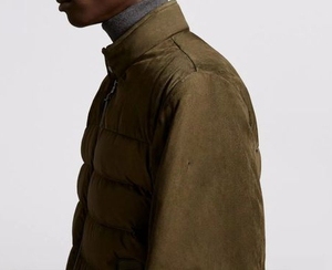 Fashionable Down Coat <b>Men</b> Custom Design <b>Green</b> Fleece Sleeves Padded Puffer <b>Jacket</b> - Product Image 4