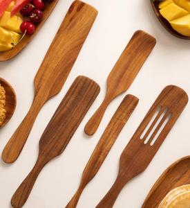 Palo de pan de masa fermentada de madera Spurtle logotipo personalizado Espátula para hornear pan de madera natural para cocinar - Product Image 6