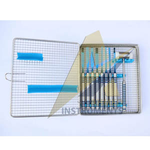 SUAVE SURGICAL INSTRUMENTS-Juego de cinceles con logotipo personalizado para dividir huesos con mazo de hidromiel, juego de implantes dentales con revestimiento azul - Product Image 1