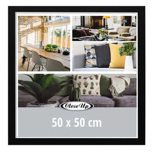 Simple <b>Black</b> Wooden Picture <b>Frame</b> 50 X 50 cm Square Mirror <b>Frame</b> Hanging Style for Photos Display Flip <b>A3</b> for Photos Display <b>A3</b> - Product Image 2