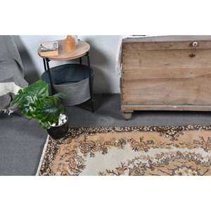 Vintage 39X68 pies alfombra turca Beige marrón clásico área grande rectángulo Patchwork diseño lana látex pasillo habitación cabecera - Product Image 5