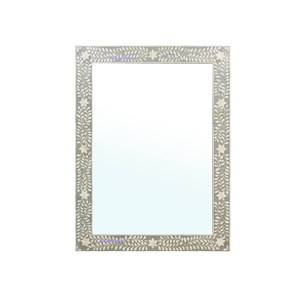 Marco de espejo de Metal con incrustaciones de hueso Natural de estilo clásico, marco de espejo decorativo para el hogar con diseño elegante de incrustaciones de hueso - Product Image 5