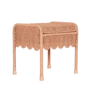 Tabouret en rotin tissé à la main Farmhouse Rattan Petal Storie avec couvercle Lampes de chambre à coucher Chevet Fabriqué par VgreenArt Fabriqué au Vietnam - Product Image 3