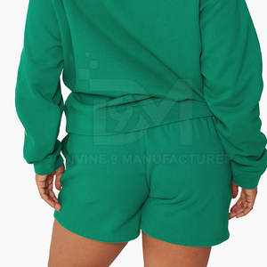 Ensemble de sweat-shirt pour femme en coton 100% pour l'hiver, décontracté, à séchage rapide, manches longues, ensemble 2 pièces avec short - Product Image 6