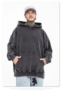 Custom Make Mens Blank Sun Faded Hoodie Logo Sun Faded Dirty Acid Washed Oversized Streetwear Sudaderas con capucha para hombre - Product Image 2