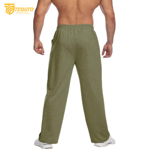 Pantalones deportivos informales ligeros de algodón 100% para hombre con malla inferior abierta y bolsillos con cremallera, pantalones de chándal holgados - Product Image 6