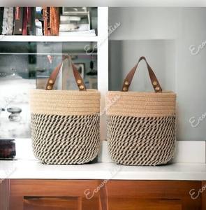 Paniers de rangement pour boissons domestiques Paniers en jute faciles à déplacer et légers en matériau écologique à collectionner pour enfants Rangement en tissu - Product Image 1