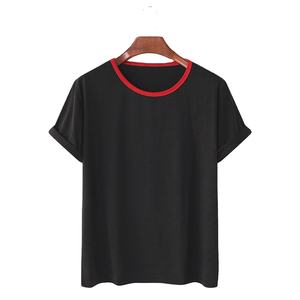 Vente en gros nouvel arrivage T-shirts à col rond en coton mélangé de fibres de bambou doux et respirant pour hommes disponibles en couleurs teintes unies - Product Image 1