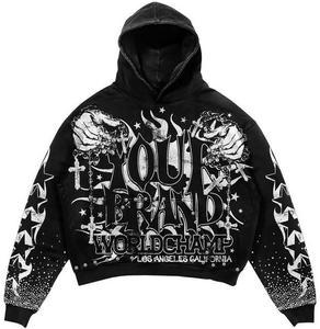 Ensemble de survêtement 2 pièces pour homme, impression graphique personnalisée, survêtement 100% coton, couture contractuelle, sweat-shirt et pantalon de survêtement - Product Image 2