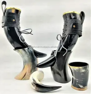 Bellamente diseño de tendencia superior hecho a mano patrón vikingo grabado cuerno para beber para tazas hecho a medida y diseño simplemente clásico - Product Image 1