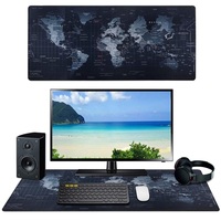 New Gaming Computer Mouse Pads Large World Map Pink Soft Stitched Edge Mousepads