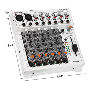 Taramps Audio Mixer T0602 Multicolore 98 RGB LED et VU Effets Égaliseur 4 bandes 6 canaux d'entrée Mixage MIC Instruments de musique - Product Image 3