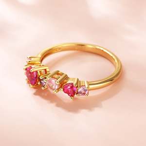 แหวนประดับเพทายหลากสี Jeulia Dream Garden เงินสเตอร์ลิงชุบทอง 18K - Product Image 6