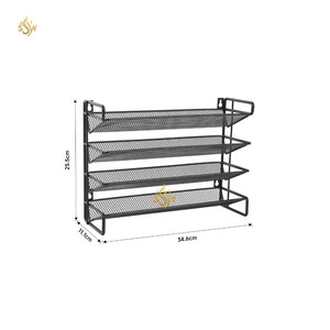 Étagères de stockage d'épices faites à la main en treillis métallique de fer de concepteur minimaliste dernière arrivée maison et cuisine 4 couches porte-épices en fer - Product Image 6