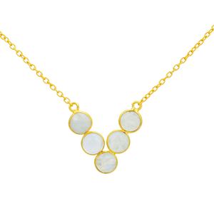 Collares de Plata de Ley 925 con cadena colgante chapada en oro de arcoíris blanco natural estilo bonito acento de lujo - Product Image 2