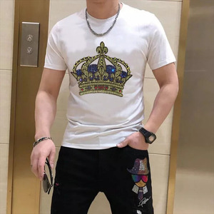 เสื้อยืดผ้าฝ้ายแบบบางใส่ได้ทั้งชายและหญิงทรงสลิมฟิต2025ออกแบบได้ด้วยโลโก้ที่กำหนดเองเสื้อยืดขอบเสื้อผ้าแนวสตรีทไซส์ใหญ่พิเศษ - Product Image 1