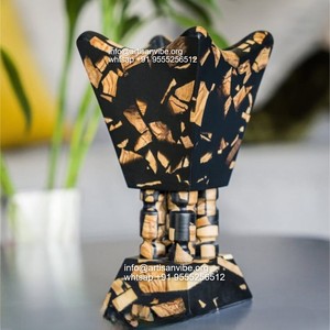 Brûleur islamique moderne fait main Ramadan époxy Bakhoor porte-encens en bois de séquoia encens indien usage aromatique ArtisanVibe - Product Image 2