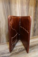 Cartera Pelo de piel de vaca genuino en carpeta de archivos de cuero Pelo en cartera Carpeta de archivos de negocios de cuero de Caballo Loco