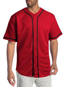 Jersey de béisbol de malla de poliéster 100%, camiseta de equipo de inicio en blanco con bordado de logotipo liso para camiseta de béisbol y softbol para hombres - Product Image 2